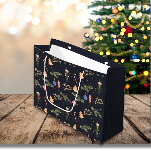 ザ・ナツクラッカー、ネイビー大抱き枕 ラージペーパーバッグ