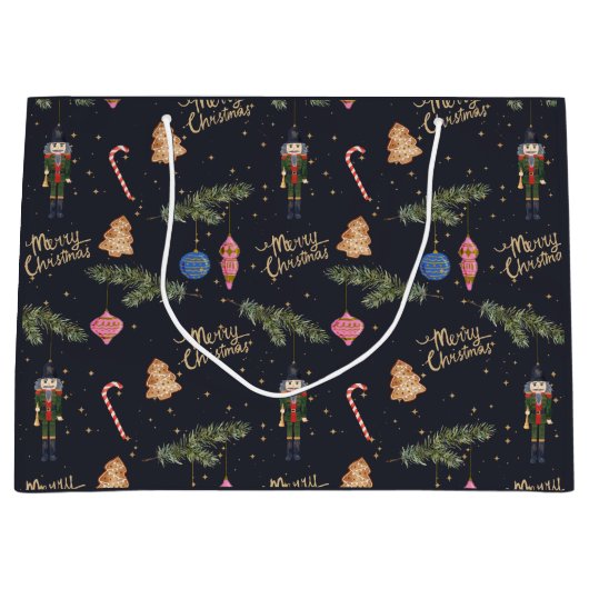 ザ・ナツクラッカー、ネイビー大抱き枕 ラージペーパーバッグ (正面)