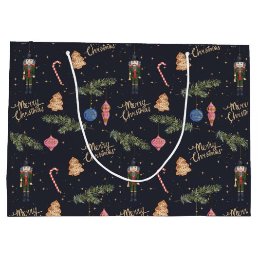 ザ・ナツクラッカー、ネイビー大抱き枕 ラージペーパーバッグ (裏面)