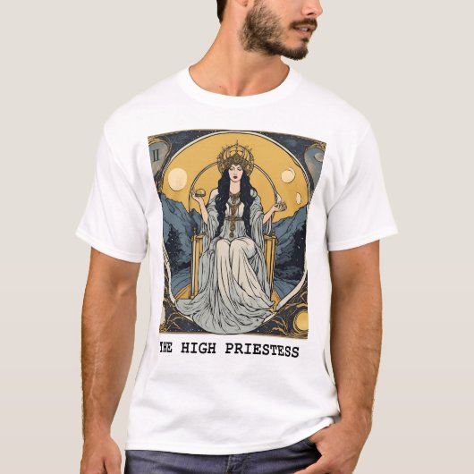 ザ・ハイ・巫女 – タロット・カード Tシャツ (正面)
