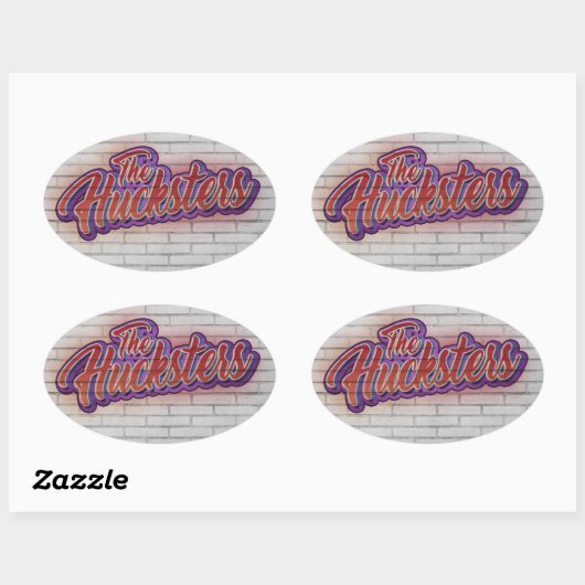 ザ・ハックスターズ・バンド・ロゴ・ステッカー 楕円形シール (シート)