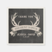 ザ・ハント・イズ・オーバー ラスティック チョークボード ウェディング ナプキン スタンダードカクテルナプキン (正面)