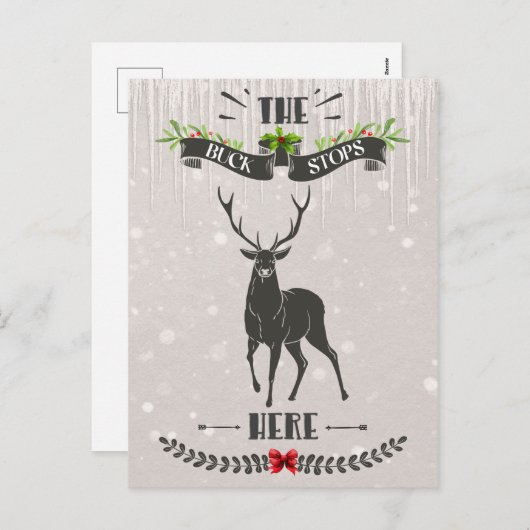 ザ・バックストップここメリー・クリスマス・ディアハガキ シーズンポストカード (正面/裏面)