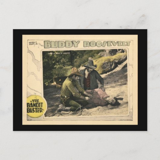 ザ・バンディット・バスター1926ヴィンテージ静か映画ポスター ポストカード (正面)