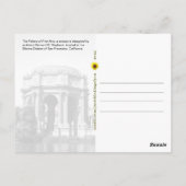 ザ・パレス・オブ・ファインアート, CA – ポストカード (裏面)