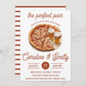 ザ・パーフェクトペアピザ&ビールカップルブライダルシャワー 招待状 (正面/裏面)