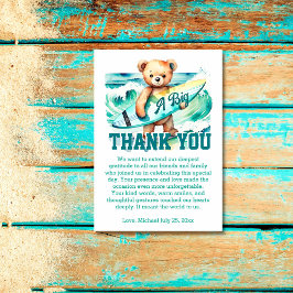 ザ・ビッグ1サーフィン誕生日パーティーteddy surfboard サンキューカード