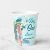 ザ・ビッグ1th誕生日サーフィンレトロビーチパーティー 紙コップ (裏面)