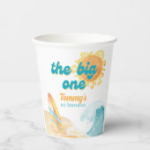 ザ・ビッグ・ワン・ウォーター・カラー・サーフボード1st誕生日 紙コップ (正面)