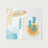 ザ・ビッグ・ワン・ウォーター・カラー・ビーチ1st誕生日の背景 タペストリー (正面(横))