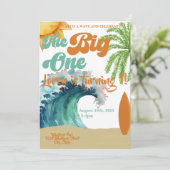 ザ・ビッグ・ワン・サーフをテーマにした誕生日パーティー 招待状 (スタンド正面)