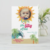 ザ・ビッグ・ワン・サーフをテーマにした誕生日パーティー 招待状 (スタンド正面)