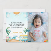 ザ・ビッグ・ワン、サーフ誕生日写真 サンキューカード (正面)