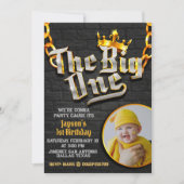 ザ・ビッグ・ワン - ヒップホップ フォト付き 招待状 (正面)
