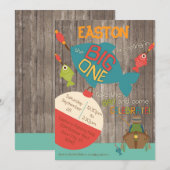 ザ・ビッグ・ワン - フィッシング ファースト バースデー インビテーション (正面/裏面)