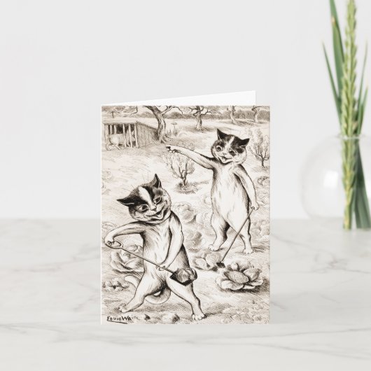 ザ・ピグはLouis Wainのチキンクープの中にある サンキューカード (正面)