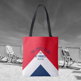 ザ・ピスト・クラブ レッド・ホワイト・ネイビー ピーク カスタムスキー トートバッグ