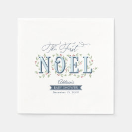 ザ・ファースト・ノエル男の赤ちゃんクリスマスベビーシャワー スタンダードカクテルナプキン