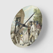 ザ・フェア：ショー， c.1821 （色のリトボ） ラウンド壁時計 (傾斜)