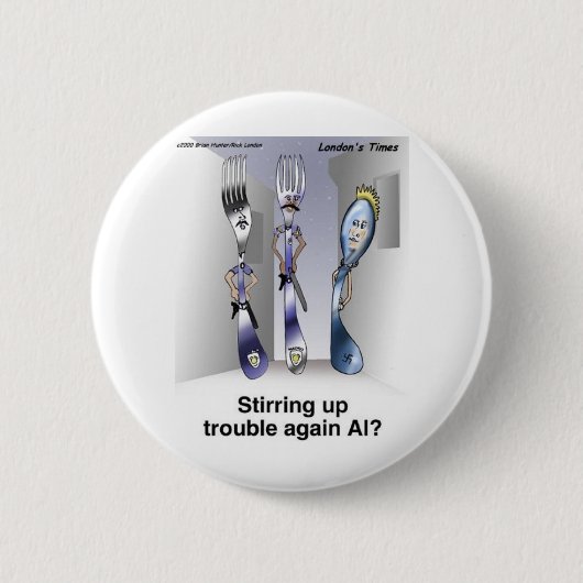 ザ・フォーク警察のおもしろい漫画のギフト&収集品 缶バッジ (正面)