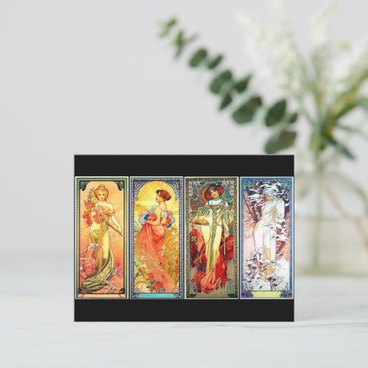 ザ・フォーシーズンズ3シリーズヴィンテージミュシャはがき ポストカード (スタンド正面)