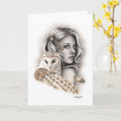 ザ・フクロース・ガール・グリーティング・カード カード (黄色い花)