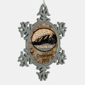 ザ・フラティロン、チョータークパーク、コロラド大きい石 スノーフレークピューターオーナメント (左)