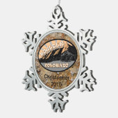 ザ・フラティロン、チョータークパーク、コロラド大きい石 スノーフレークピューターオーナメント (右)