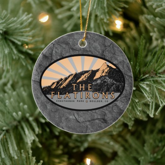 ザ・フラティロン、チョータークパーク、コロラド大きい石 セラミックオーナメント (ツリー)