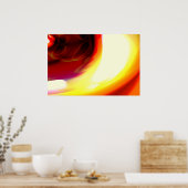 ザ・フレーム – レッド抽象芸術デジタルアートポスタープリント ポスター (キッチン)