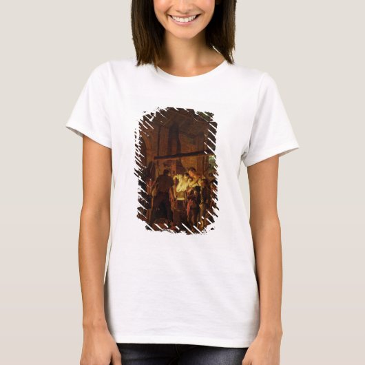 ザ・ブラックスミス・ショップ(キャンバス上の油) Tシャツ (正面)