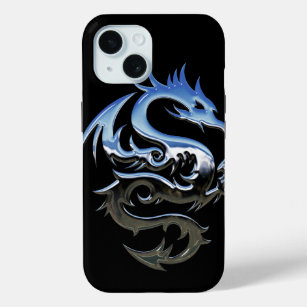 ザ・ブラック&ブルー・ドラゴンの電話ケース iPhone 15ケース