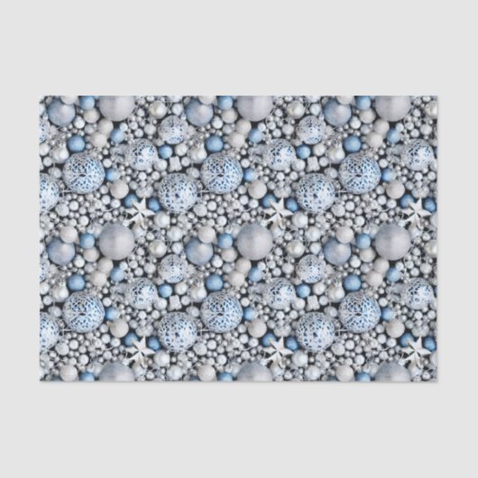 ザ・ブルー&シルバークリスマスバルブシリーズデザイン6 薄葉紙 (正面)