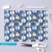 ザ・ブルー&シルバークリスマスバルブシリーズデザイン7 薄葉紙 (クラフト)