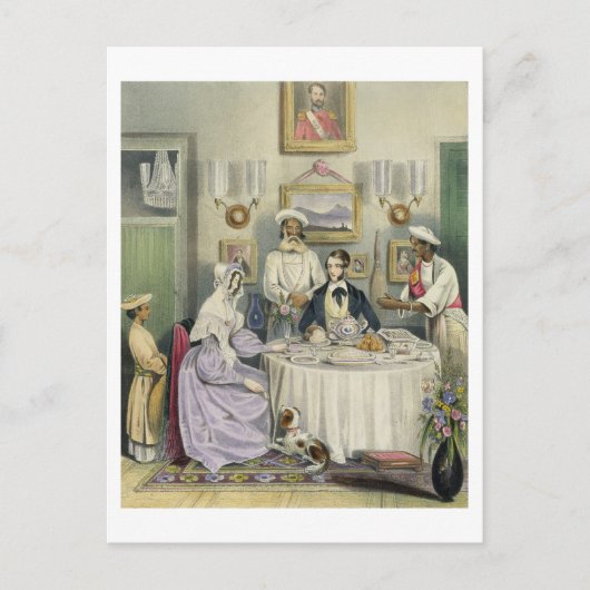 ザ・ブレックファーストプレート3 from 'アングロインディアン', engra ポストカード (正面)