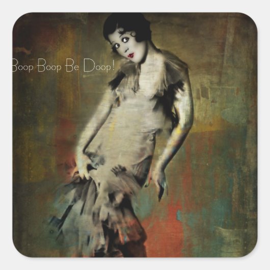 ザ・ブープブープベドープ女の子 – Mae Questelスタンプ スクエアシール (正面)