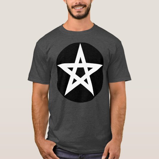 ザ・ペンタグラム(黒の上に白) Tシャツ (正面)