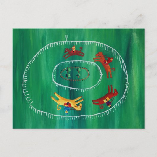 ザ・ホースレースアコンテンポラリーートアクリル絵画ズ ポストカード (正面)