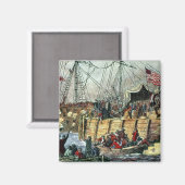 ザ・ボストンティーパーティー、1773年12月16日 マグネット (正面/裏面)