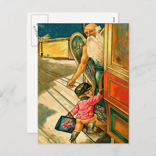 ザ・ボーイ&ザ・エンジェル – ヴィンテージホリディハガキ シーズンポストカード (正面/裏面)