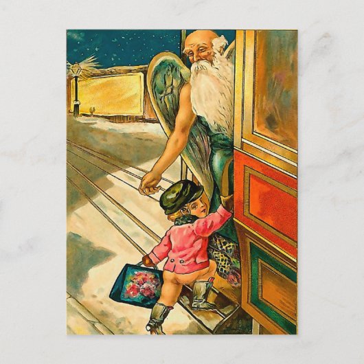 ザ・ボーイ&ザ・エンジェル – ヴィンテージホリディハガキ シーズンポストカード (正面)