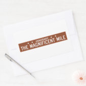 ザ・マグニフィセントマイル、シカゴ、IL通り標識 長方形シール (封筒)