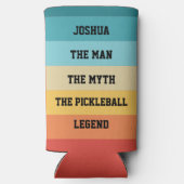 ザ・マン、神話、ピックボール伝説のパーソナライズされた文字 スリム缶クーラー (裏面)