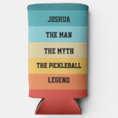 ザ・マン、神話、ピックボール伝説のパーソナライズされた文字 スリム缶クーラー (正面)