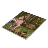 ザ・ミルクメイド(ヴィンテージ・ルーラル・アート) タイル (側面)