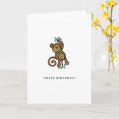 ザ・モぶら下がったンキーの折り畳みグリーティングカード カード (黄色い花)