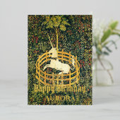 ザ・ユニコーン監禁ファンタジー中世誕生日 箔シーズンカード (立ち正面)