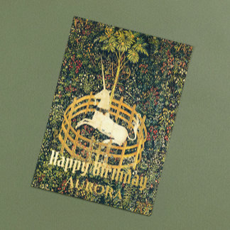 ザ・ユニコーン監禁ファンタジー中世誕生日 箔シーズンカード