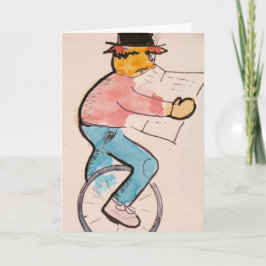 ザ・ユニサイクリストの水彩ノートカード カード