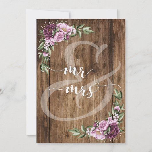 ザ・ラスティックウッド＆フラワーズ  私たちだけの小さな結婚式　レセプション 招待状 (裏面)